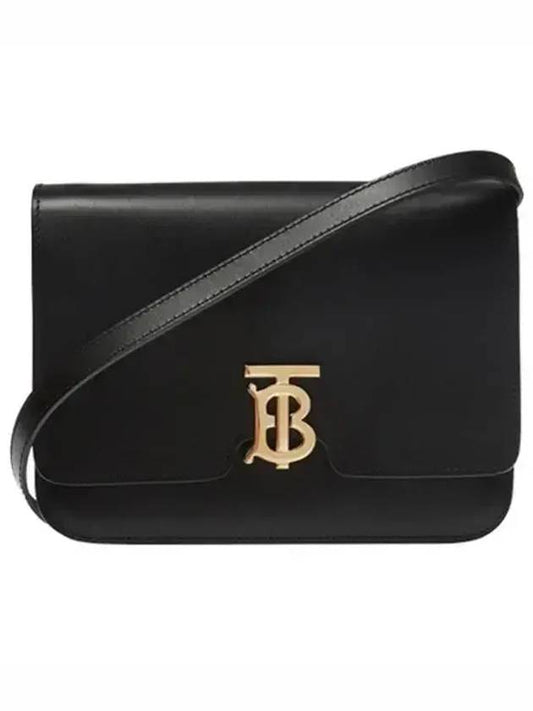 TB Logo Medium Leather Cross Bag Black - BURBERRY - BALAAN 2