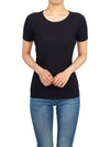 Crew Neck Plain Slim Polyamide Short Sleeve T-shirt Black - JIL SANDER - BALAAN 6