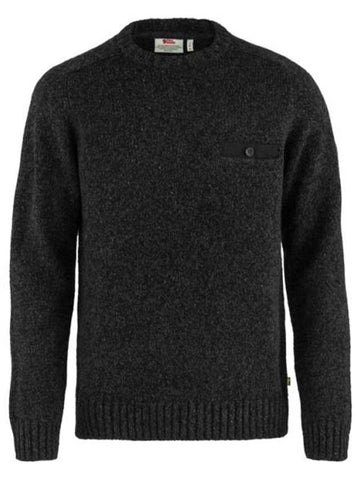 Men's Lada Round Neck Sweater Black - FJALL RAVEN - BALAAN 1