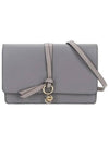 Alphabet Logo Charm Grain Leather Shoulder Bag Grey - CHLOE - BALAAN 2