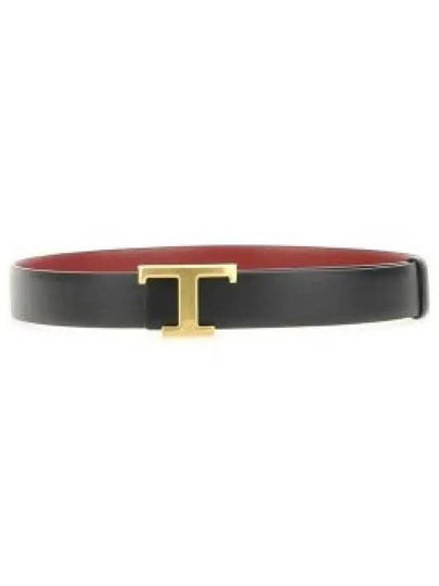 T Timeless Buckle Reversible Leather Belt Black - TOD'S - BALAAN 2