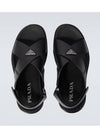 Criss Cross Leather Sandals Black - PRADA - BALAAN 2