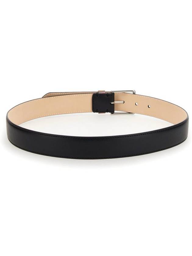 Signature Striped Leather Belt Black - PAUL SMITH - BALAAN 4