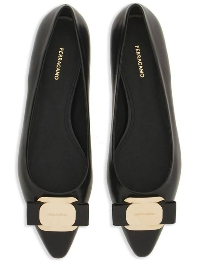 New Vara Plate Ballet Flat Black - SALVATORE FERRAGAMO - BALAAN 4