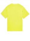 Embossed Logo Regular Fit Cotton Short Sleeve T-Shirt Yellow - STONE ISLAND - BALAAN 3