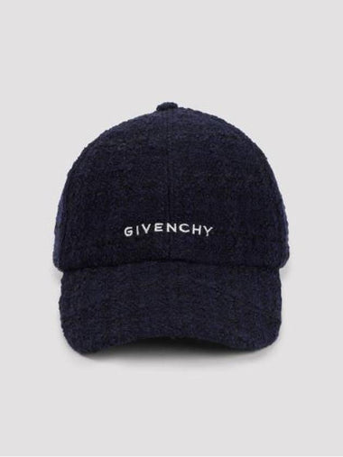 Embroidered Logo Tweed Ball Cap Dark Blue - GIVENCHY - BALAAN 1