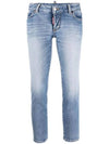 Light Clean Wash Jennifer Cropped Jeans Blue - DSQUARED2 - BALAAN 1