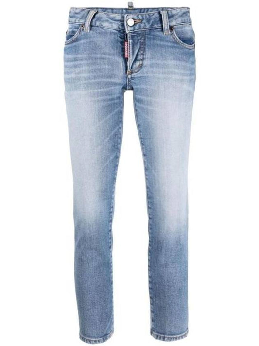 Light Clean Wash Jennifer Cropped Jeans Blue - DSQUARED2 - BALAAN 1