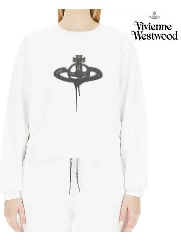 Spray ORB Logo Sweatshirt White - VIVIENNE WESTWOOD - BALAAN 6