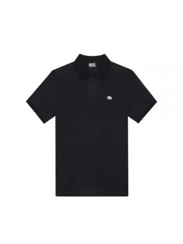 Slim Fit Organic Cotton Polo Shirt Black - DIESEL - BALAAN 2