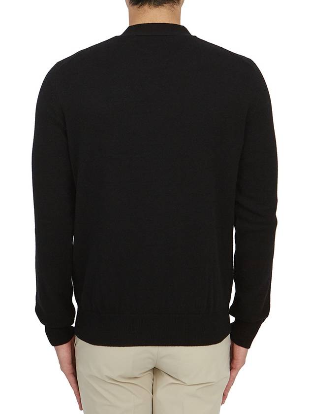 Comme des Gar ons Gold Wappen Wool V Neck Cardigan Black - COMME DES GARCONS PLAY - BALAAN 5