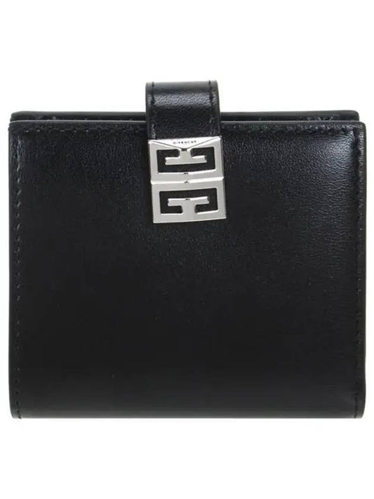 4G Logo Small Leather Half Wallet Black - GIVENCHY - BALAAN 1