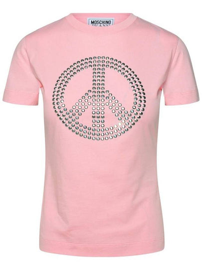 Short Sleeve T-Shirt A0711 32620222 Pink - MOSCHINO - BALAAN 2