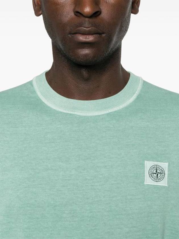 Organic Cotton Short Sleeve T-Shirt Light Green - STONE ISLAND - BALAAN 4