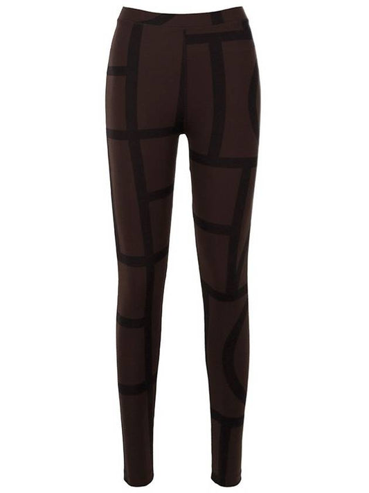 Mocha Monogram Motif Leggings 233 248 777 704 - TOTEME - BALAAN.