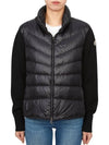 Padded Wool Cardigan Black - MONCLER - BALAAN 3