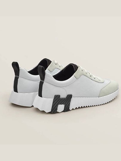 Bouncing Sneakers White Black Calfskin Suede STK - HERMES - BALAAN 2