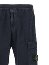 Stretch Cotton Cargo Straight Pants Navy - STONE ISLAND - BALAAN 4