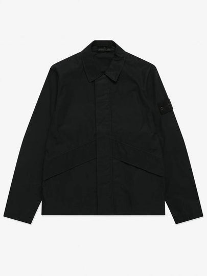 107F1 Ghost Weatherproof Cotton Canvas Overshirt Jacket Black - STONE ISLAND - BALAAN 2