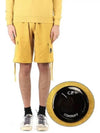 Diagonal Raised Fleece Lens Bermuda Shorts Mustard - CP COMPANY - BALAAN 2