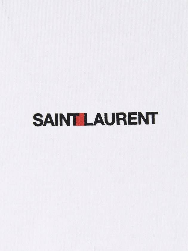 Rive Gauche Short Sleeve T-Shirt White - SAINT LAURENT - BALAAN 4