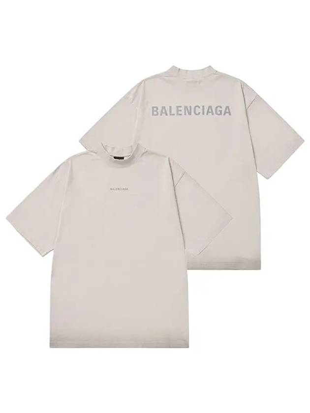 Reflective Logo Cotton Short Sleeve T-Shirt White - BALENCIAGA - BALAAN 3