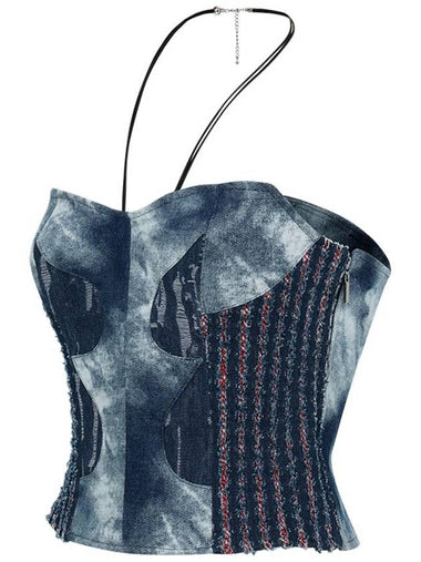 DENIM CORSET TUBE TOP DEEP BLUE - DON’T ASK MY PLAN - BALAAN 1