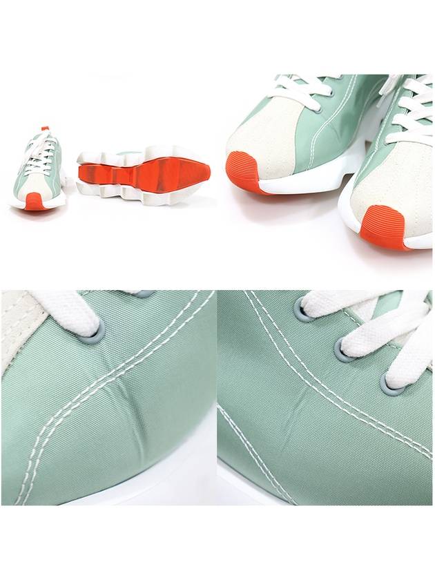 Hermes H221169Z VERT D EAU Verdot Technical Canvas Suede ENVOL Women s Sneakers 36 - HERMES - BALAAN 6