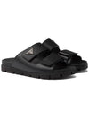 Strap Leather Sandals Black - PRADA - BALAAN 3