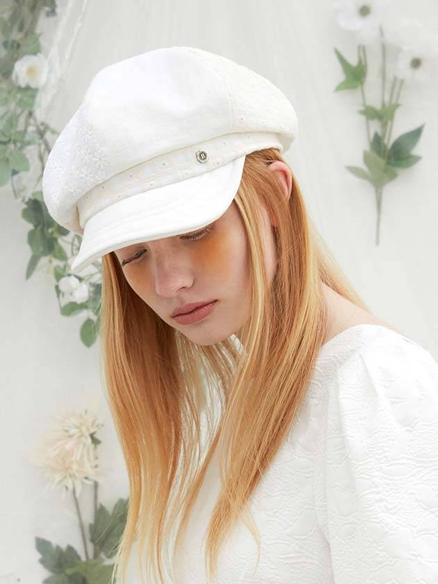 Pure Ivory Lace Casquette White - BROWN HAT - BALAAN 1