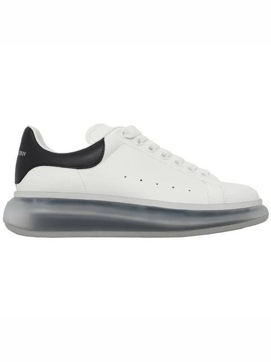 Oversole Black Tab Leather Low Top Sneakers White - ALEXANDER MCQUEEN - BALAAN 1