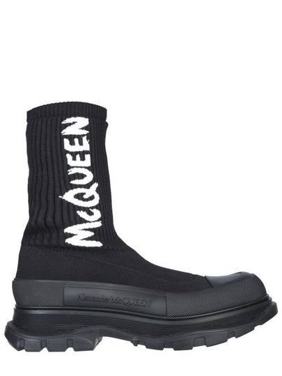 White Logo Socks High Top Sneakers Black - ALEXANDER MCQUEEN - BALAAN 2