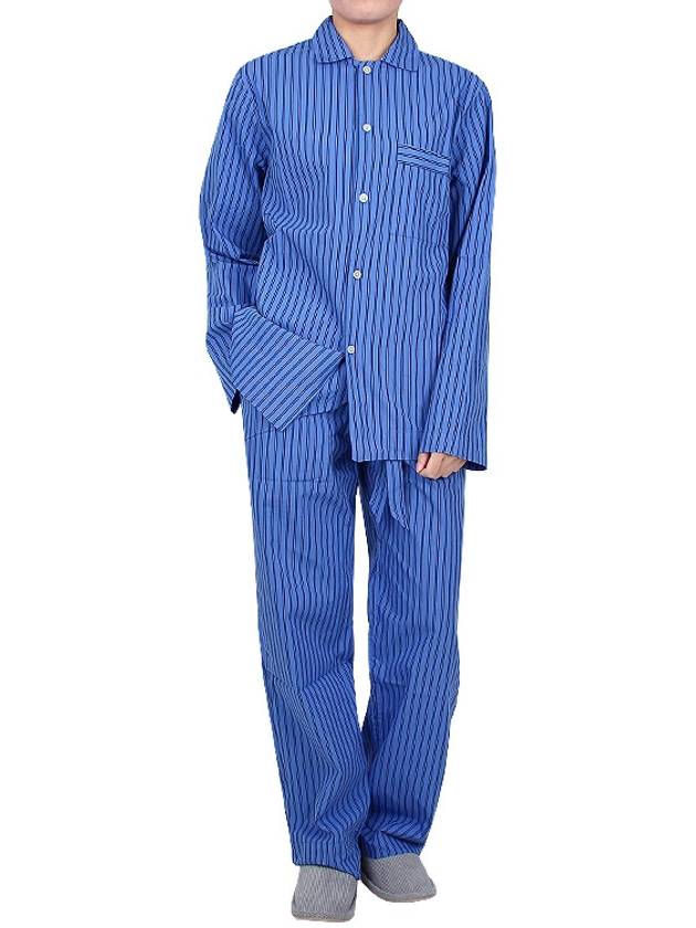 Poplin Striped Pajamas Long Sleeve Shirt SWT BS - TEKLA - BALAAN 9