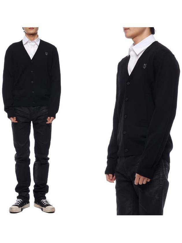 Bold Fox Head Patch Regular Cardigan Black - MAISON KITSUNE - BALAAN 3