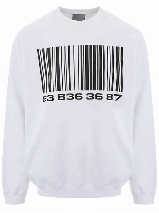 Big Large Barcode Sweatshirt White - VETEMENTS - BALAAN.