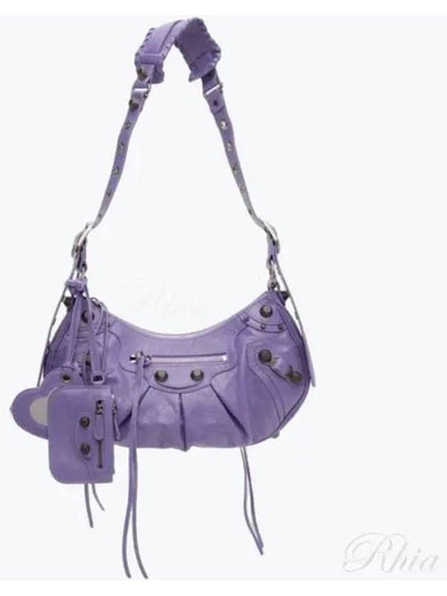 Le Cagole Small Leather Shoulder Bag Purple - BALENCIAGA - BALAAN 2