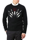 Men's Heart Sword Cashmere Knit Top Black - VALENTINO - BALAAN 2