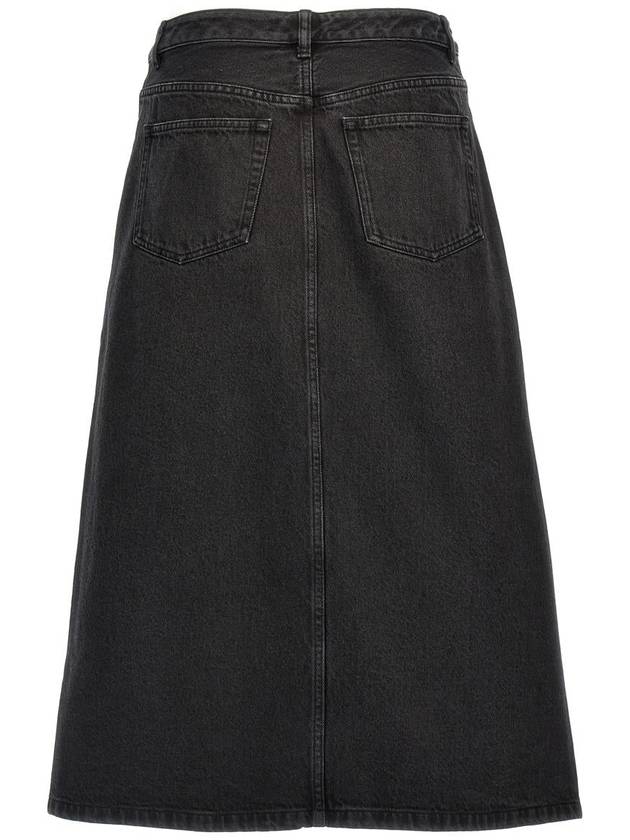 Women's Tennessee Midi Denim A-Line Skirt Black - A.P.C. - BALAAN 3