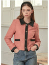 Women's Beauty Berry Tweed Jacket Pink - MICANE - BALAAN 4