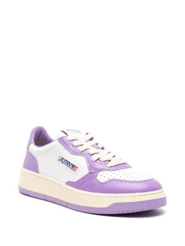 Medalist Leather Low Top Sneakers White Purple - AUTRY - BALAAN 3