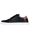 Vintage Check Panel Leather Low Top Sneakers Black - BURBERRY - BALAAN 4