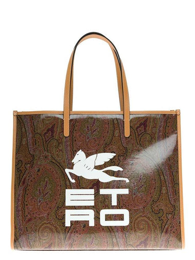 Paisley Print Logo Tote Bag Brown - ETRO - BALAAN 1