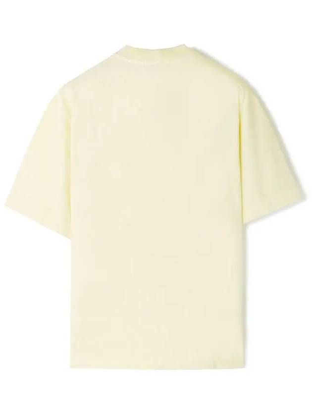 Logo Print Crew Neck Short Sleeve T-Shirt Yellow - STONE ISLAND - BALAAN 3