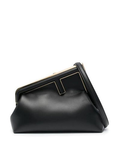 First Midi Leather Shoulder Bag Black - FENDI - BALAAN 1