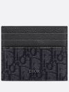 Oblique Jacquard Grain Leather Card Wallet Black - DIOR - BALAAN 3