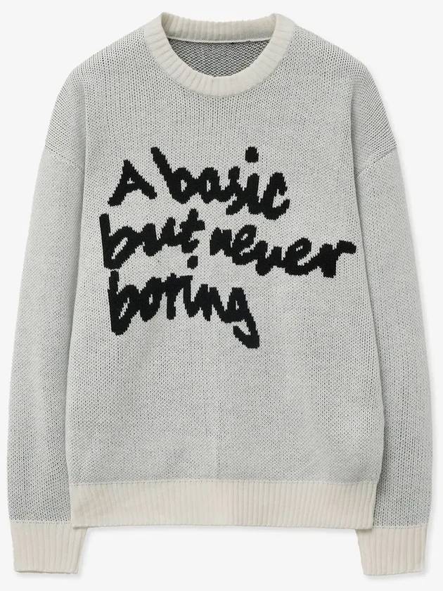 Slogan round knit sweater white - BLONDNINE - BALAAN 4