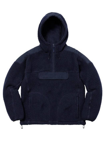 Polartec Hooded Half Zip Pullover Navy - SUPREME - BALAAN 1