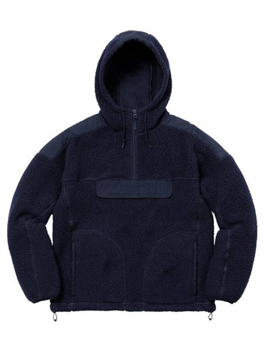 Polartec Hooded Half Zip Pullover Navy - SUPREME - BALAAN 1