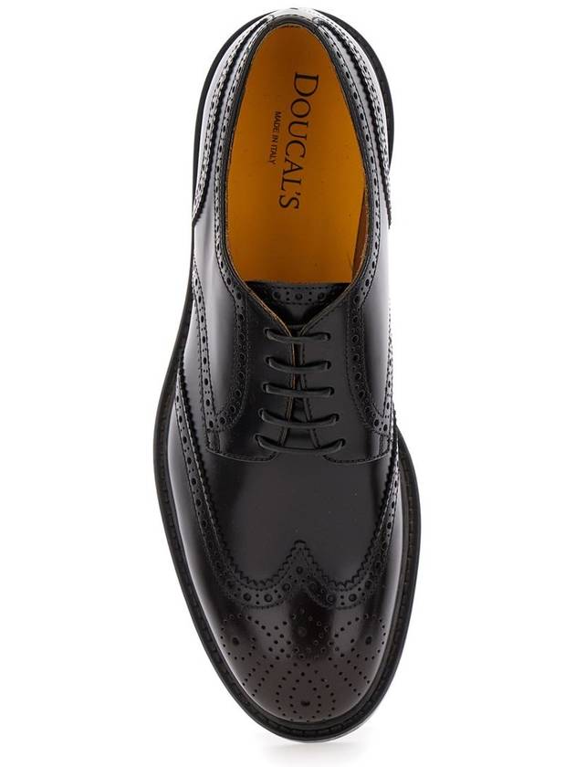 'Half Wing' Black Derby Shoes With Embellishments In Leather Man - DOUCAL'S - BALAAN 4