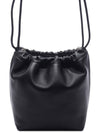 V Logo Signature Drawstring Pouf Shoulder Bag Black - VALENTINO - BALAAN 3